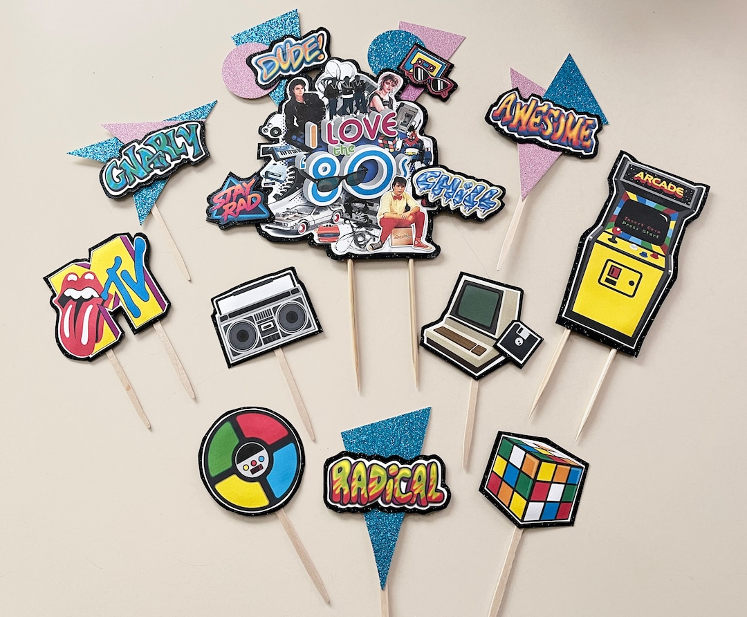 80's Theme Cake Toppers - Etsy