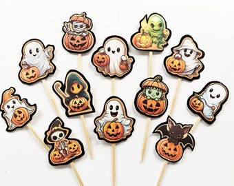 Halloween-schattige cupcaketoppers