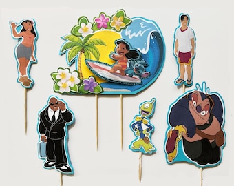Lilo & Family-taarttopper (6 stuks) Selecteer bij het toevoegen van een naam de optie 'Naam toevoegen'>