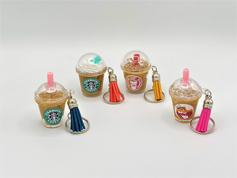 Keychain Starbucks Keychain Epoxy Mini Cup Key Chain Starbucks Keychain Starbucks Keychain Duncan Donuts Mini Keychain Keychain