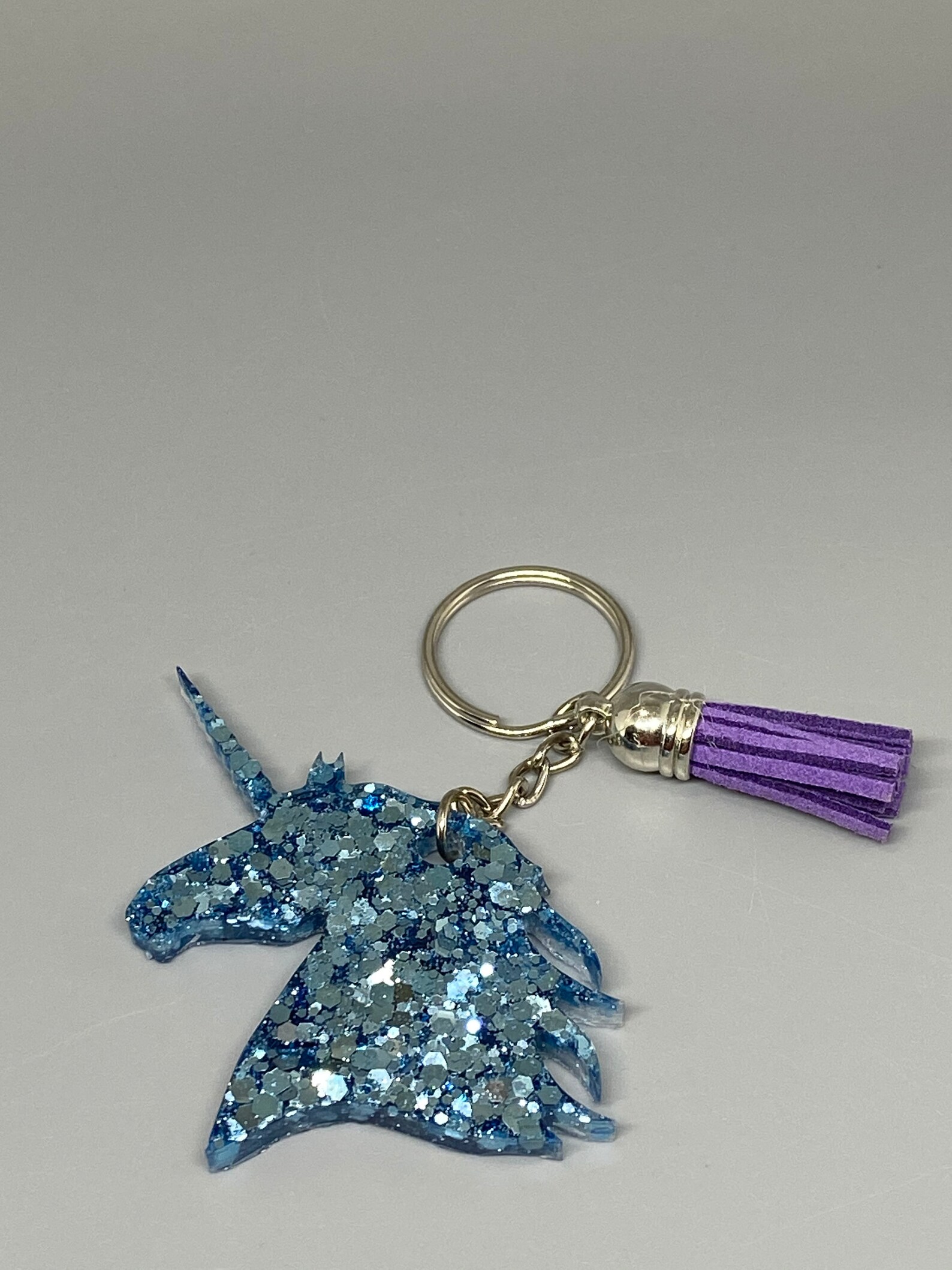 Unicorn Keychain With Tassel Keychain Glitter Keychain Etsy