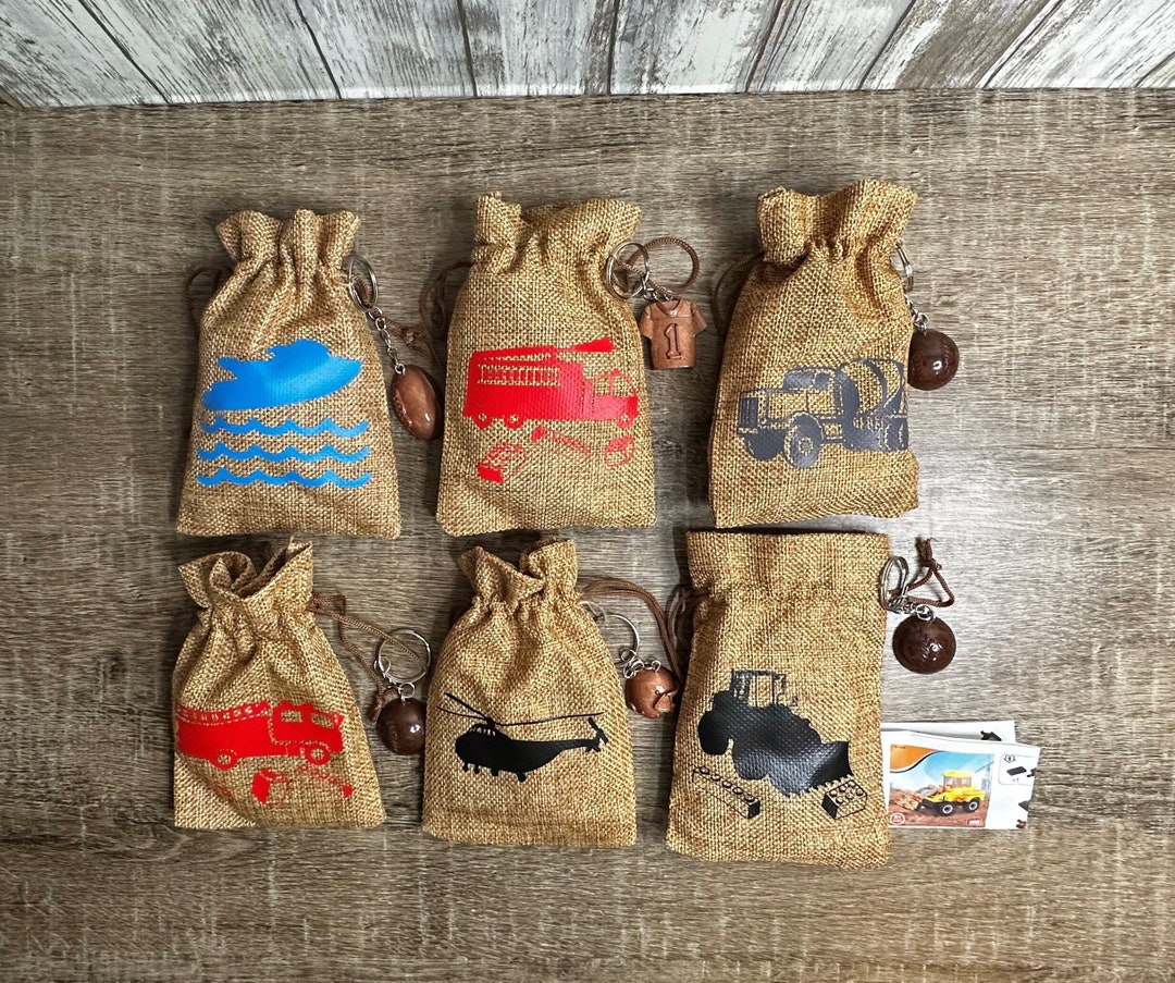 Burlap Building Blocks Bag: Child's Toy Storage With Keychain - Etsy