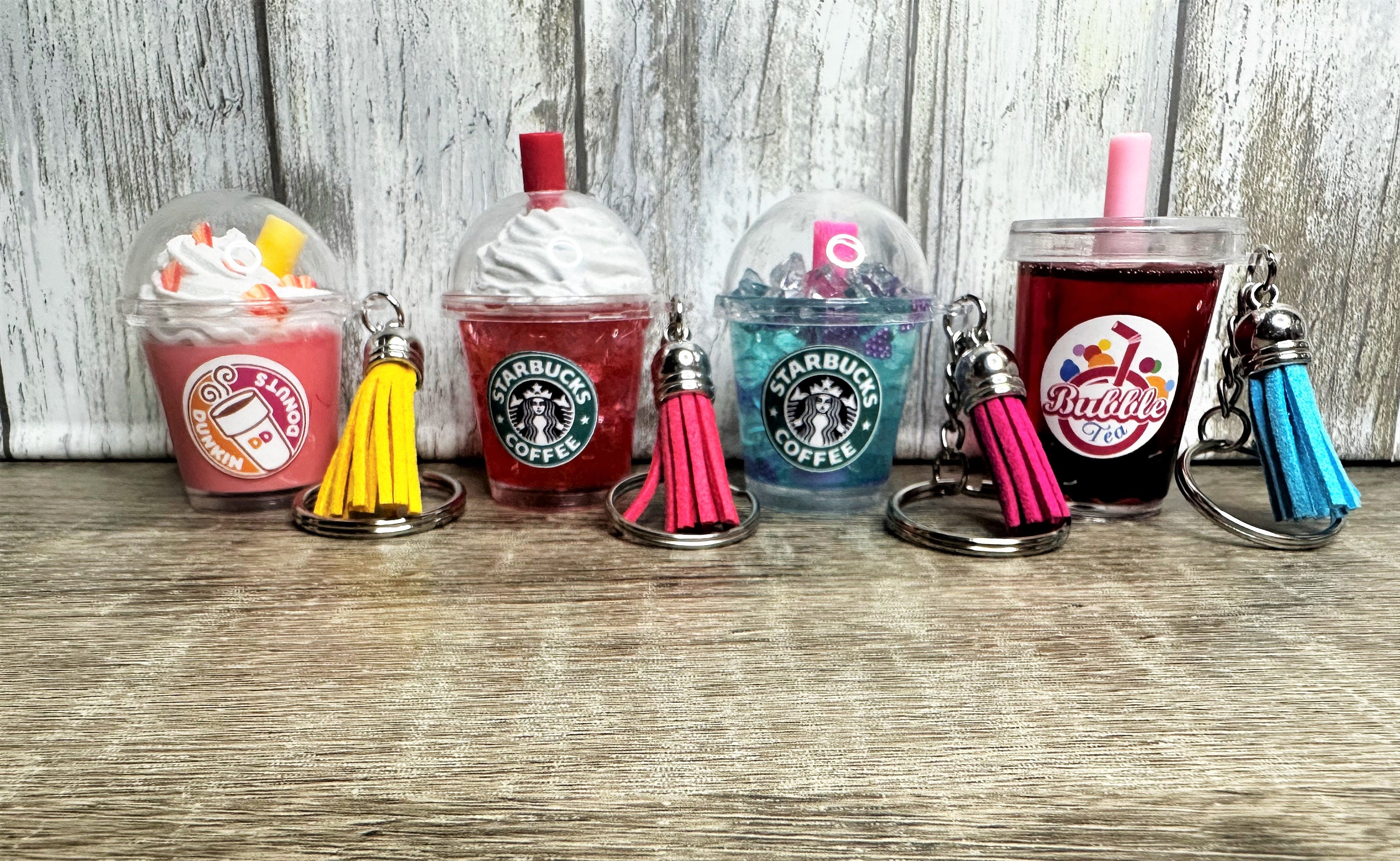 Mini Cup Key Chain, Keychain, Mini Keychain, Fruit Keychain