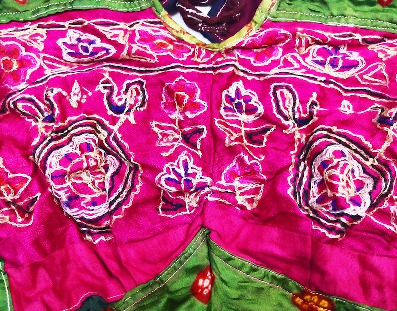 Indian Kutchi Work Vintage Choli Blouse Indian Hand Embroidred Women/'s Short Top Tribal Hippie Gypsy Mirror Work Banjara Belly Bance Choli