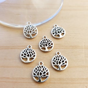 5 x tree pendants for necklaces for crafting tree of life jewelry making gift decoration handmade hobby charms silver