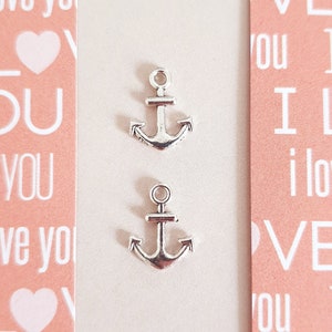 SWANEWIT Pair Pendant 2 x Small Anchor Charms Jewelry Making Jewelry Accessories Craft Decoration Silver Nautical Seafaring