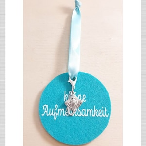 SWANEWIT Hellblauer Filz Anhänger kleine Aufmerksamkeit mit Rochen Geschenkanhänger Taschenanhänger Flaschenanhänger Schmuck mit Band Rund