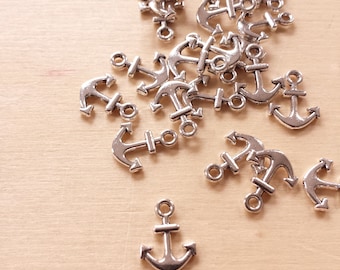 10 x Small Anchor Pendant Maritime Jewelry Accessories Jewelry Making Crafts Decoration Charms Silver Nautical Table