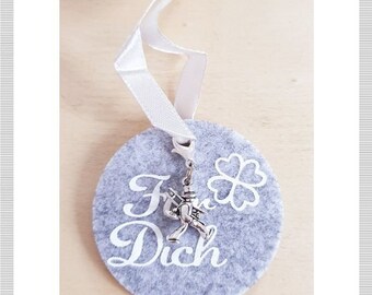 SWANEWIT Gray felt pendant for you with chimney sweep gift tag bag pendant bottle pendant with round ribbon robust