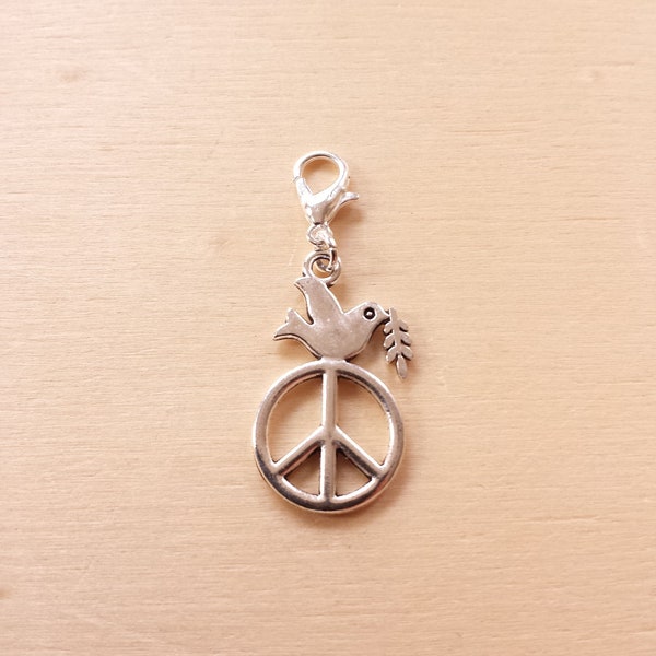 Peace Schmuckanhänger für Ketten * Taube Vogel Frieden Hoffnung Freundschaft Geschenkdeko Charms Silber