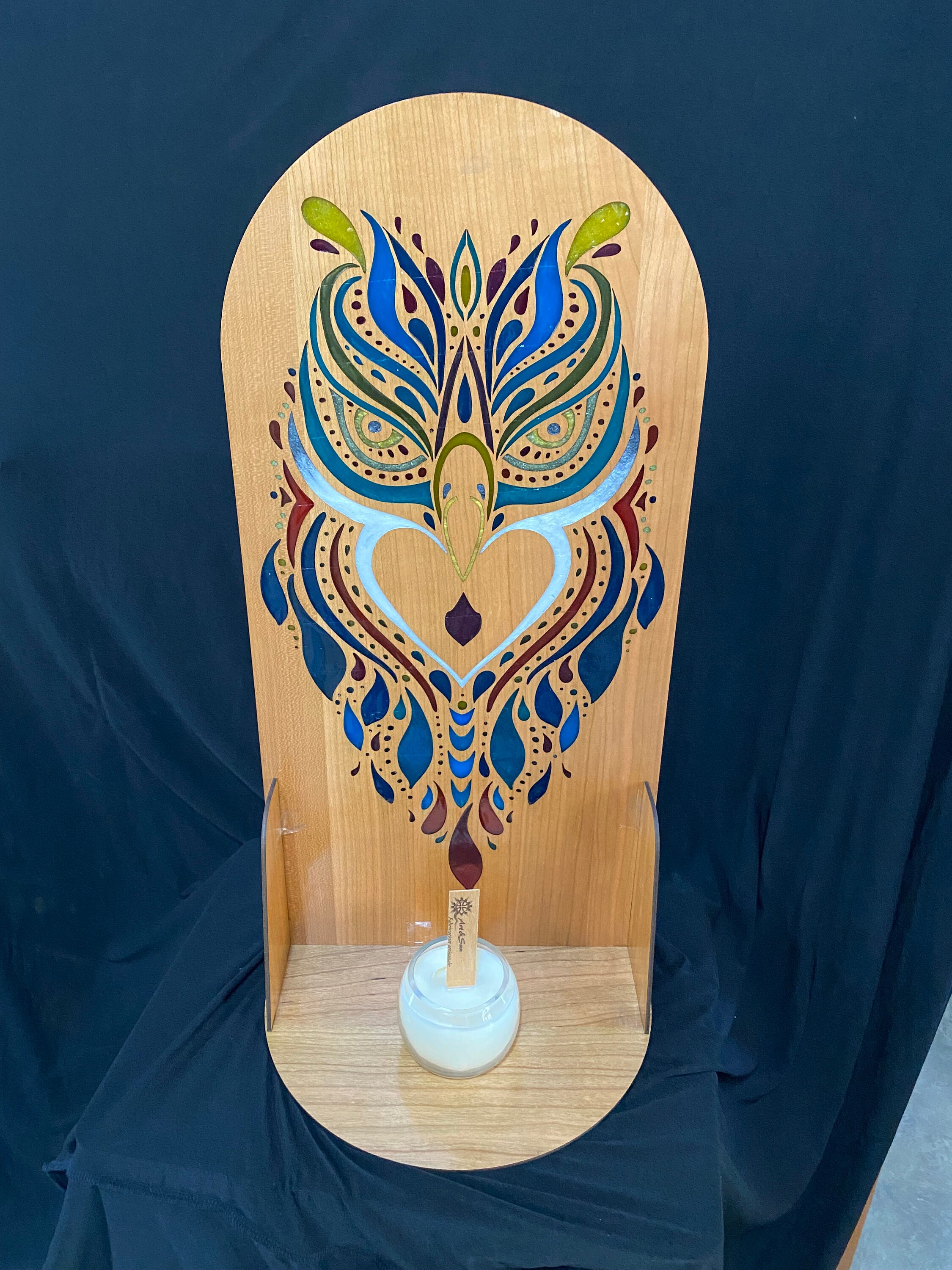 Hibou bois resine