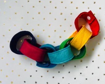 Reusable Celebration Flip Chain - Rainbow Flip Set (7 links)