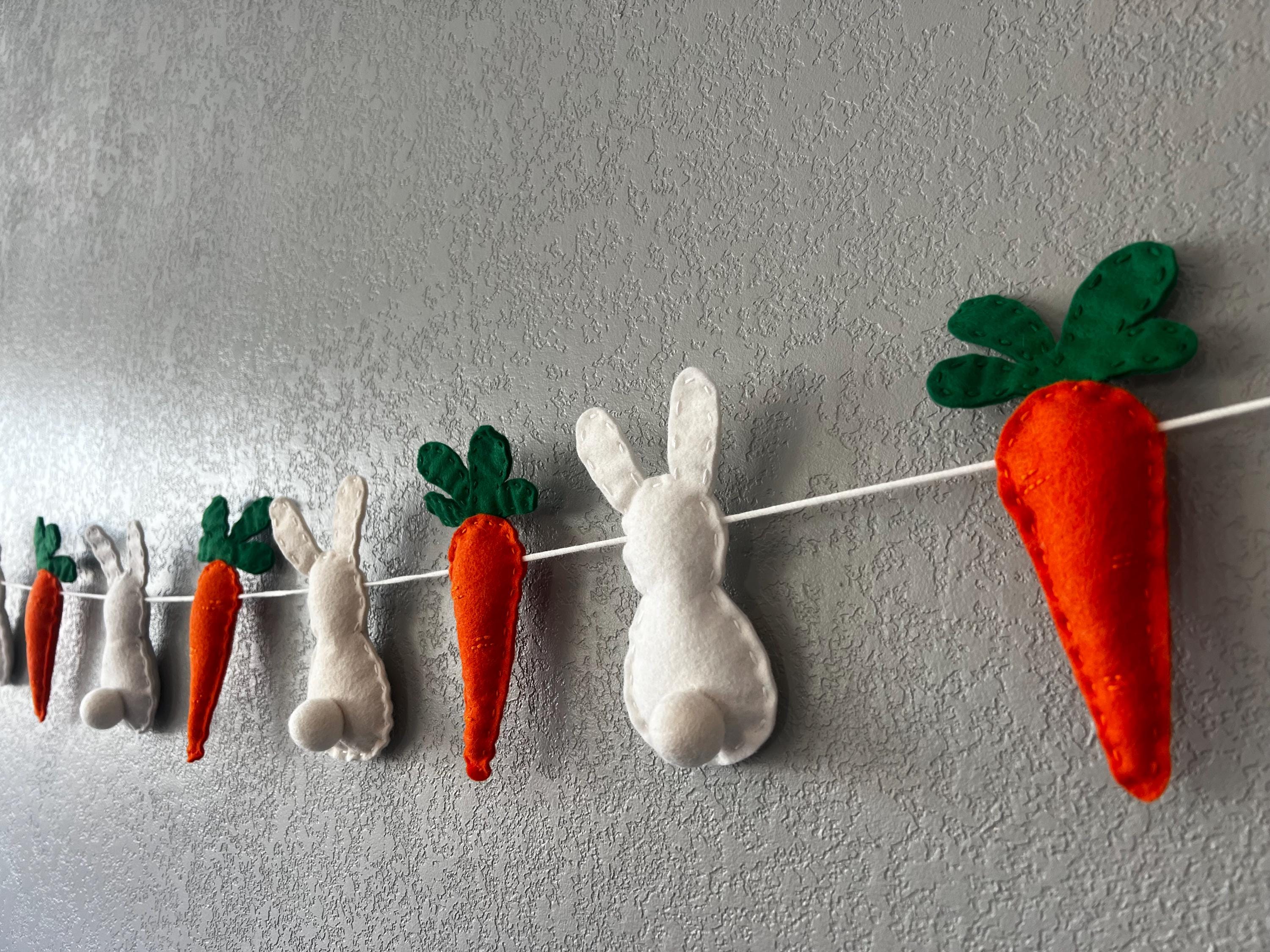 Easter Garland - Felt Bunnies and Carrots - Etsy