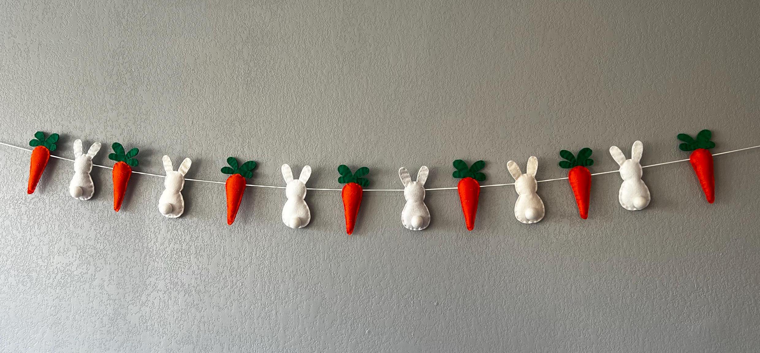 Easter Garland - Felt Bunnies and Carrots - Etsy