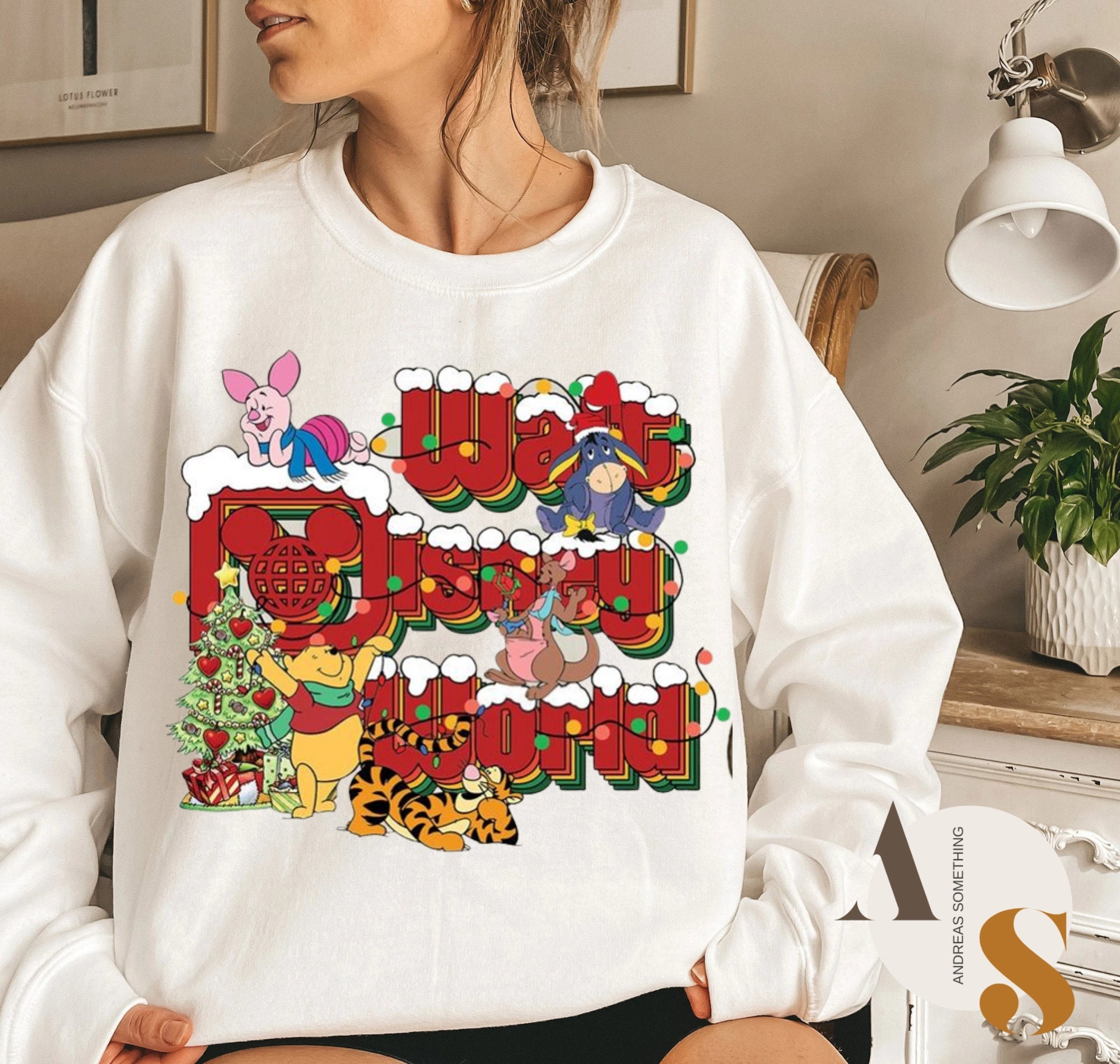 Discover Sudadera Winnie The Pooh Personajes de Disney Feliz Navidad 2022 Divertido Lindo Vintage Unisex