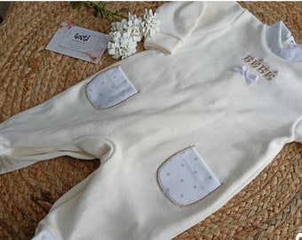 Sleepsuit in high quality cotton very elegant and comfortable unisex baby pajamas adorable birth gift