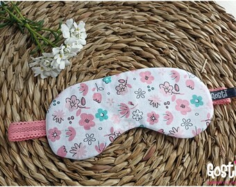 Night mask travel mask sleep mask mask for sleeping cotton printed floral pattern original and unique gift