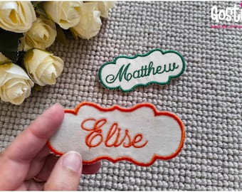 Abzeichen mit besticktem Vornamen, anpassbarer Aufnäher mit Stickerei, 16 Farben zur Auswahl, sehr elegantes Aufbügeln