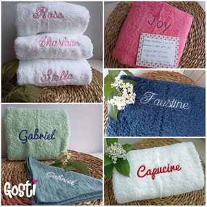 Serviette éponge personnalisée avec broderie haute qualité 50 x 100cm personnalisable avec prénom cadeau original pour toute la famille image 7