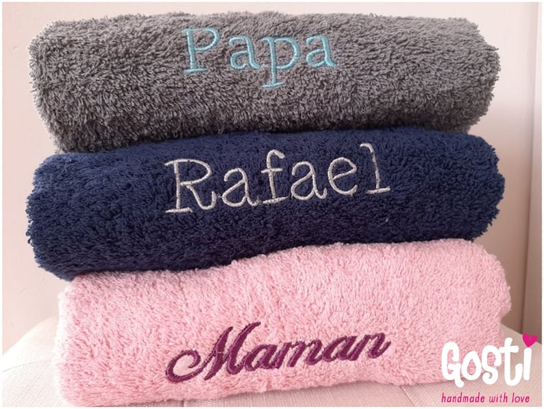 Personalized terry towel with embroidery customizable high quality towel with original gift name for the whole family 