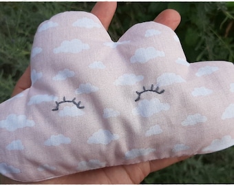 Bouillotte sèche aux graines de blé bio nuage menthe ou rose parfumée à la lavande pour bébé cadeau de naissance original et écologique