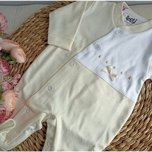 Slaappakje van hoogwaardig katoen, zeer elegant en comfortabel, unisex babypyjama, schattig geboortecadeau