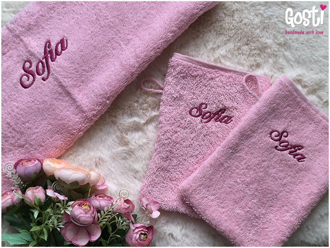 Personalized Terry Cloth Wash Mitt With High-quality Embroidery ...