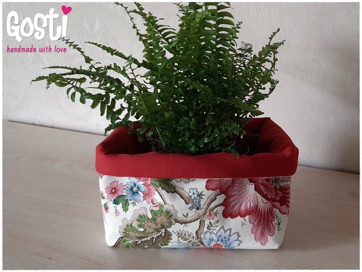 Vide-Poche Cache-Pot ou Panier de Rangement en Tissu Réversible Cadeau Original