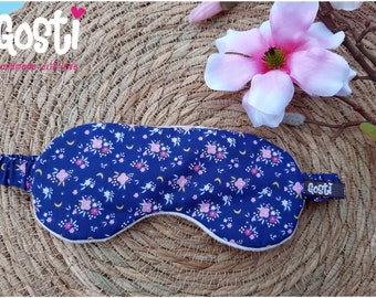 Masque de nuit ou voyage masque de sommeil masque pour dormir coton et minky motif floral tout doux