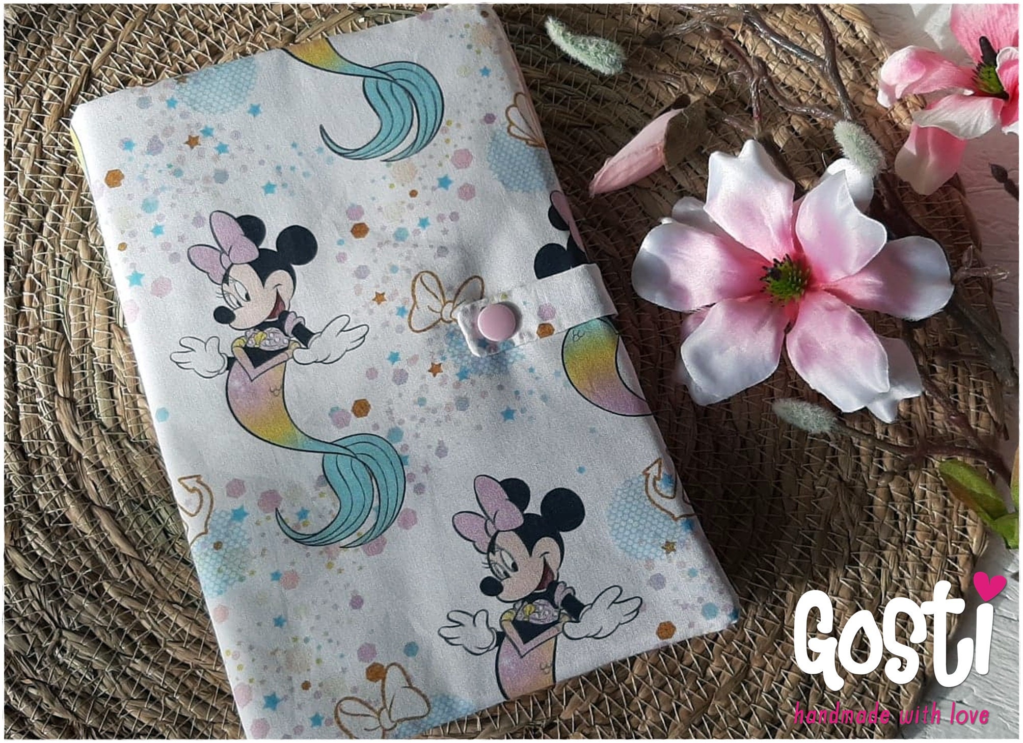 Protege Carnet De Sante En Tissu Minnie Tissu Disney Housse Etsy
