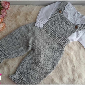 Set van 2 stuks zachte gebreide overalls en katoenen bodysuit schattig geboortecadeau