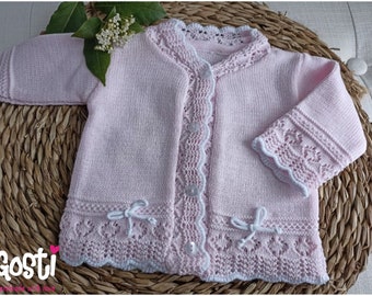 Gilet très élégant en tricot 100% coton pour bébé fille adorable cadeau de naissance