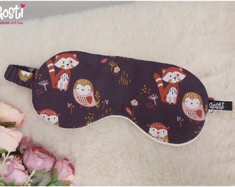 Night mask or travel sleep mask mask for sleeping in soft cotton and minky