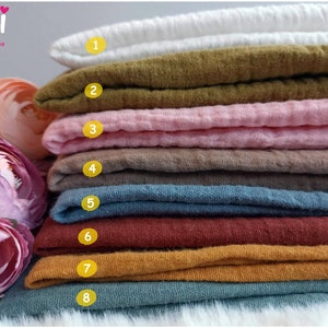 Servilleta de mesa en tejido doble gasa gofrada 100% algodón orgánico certificado GOTS en 8 colores y 2 tamaños bordados opcionales imagen 9