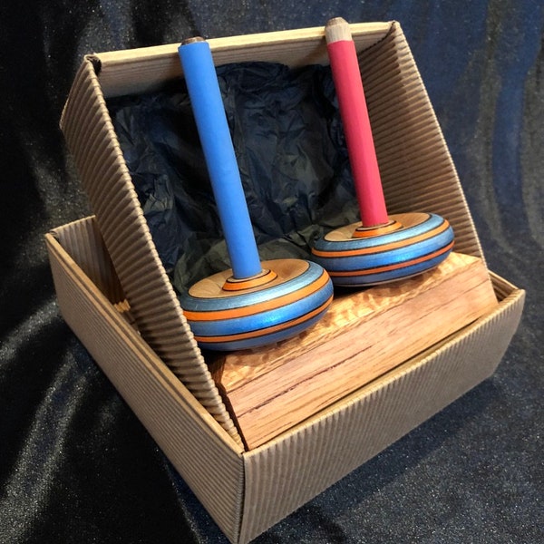 Spinning Tops with display stand