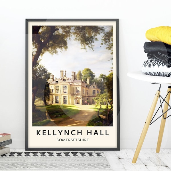 Jane Austen Persuasion Kellynch Hall Travel Poster Digital Download | Literary Print | Bookish Decor | Minimalist Wall Art