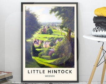 Thomas Hardy Little Hintock Travel Poster Descarga digital / The Woodlanders / Arte literario de la pared / Impresión minimalista de libros