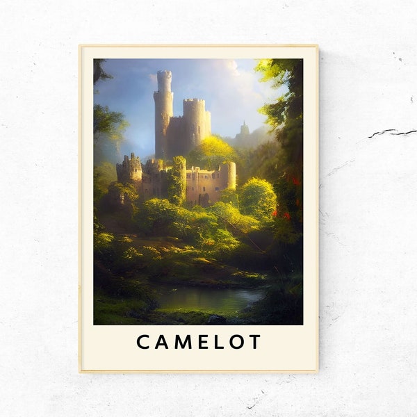 Camelot Travel Poster Digital Download | Arthurian Legends | King Arthur | Literary Wall Art | Bookish Decor | Classic Literature