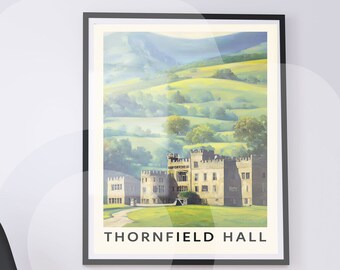 Charlotte Brontë Jane Eyre | Thornfield Hall Reise Poster Digitaler Download | Literarische Wandkunst | Bücherwurm Dekor | Umweltfreundlicher Druck
