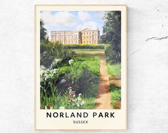 Jane Austen Sense and Sensibility Norland Park Travel Poster Digital Download | Literary Wall Art | Minimalist | Home Decor | Gift for Her