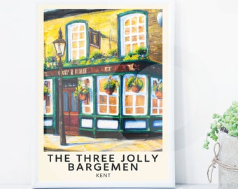 Charles Dickens Great Expectations Three Jolly Bargemen Travel Poster Digital Download | Literary Prints | Minimalist | Classic Literature