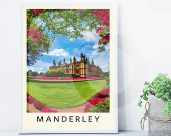 Daphne du Maurier Rebecca | Manderley Travel Poster Digital Download | Bookish Print | Literary Wall Art | Gift for Her | Home Decor