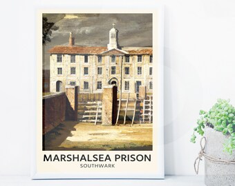 Charles Dickens Little Dorrit Marshalsea Prison Travel Poster Digital Download | Bookish Decor | Literary Prints | Classic Literature