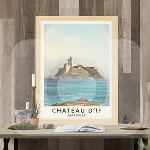 El Conde de Montecristo / Alexandre Dumas / Chateau d'If Travel Poster Descarga digital / Impresión de literatura clásica / Decoración librería