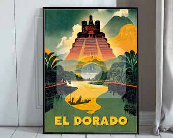 El Dorado Vintage Travel Poster Digital Download | Movie Travel Poster | Eco Friendly Print | Minimalist Home Decor | Gift for Him Her