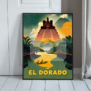 El Dorado Vintage Travel Poster Digital Download | Movie Travel Poster | Eco Friendly Print | Minimalist Home Decor | Gift for Him Her