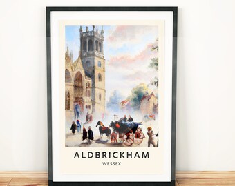 Thomas Hardy Aldbrickham Travel Poster Digital Download | Jude the Obscure | Literary Wall Art | Minimalist Bookish Print