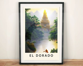 El Dorado Travel Poster Digital Download | Literary Prints | The City of Gold | Minimalist Home Decor | Classic Literature