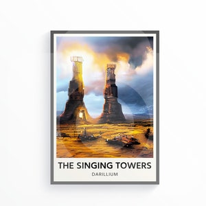 Doctor Who The Singing Towers of Darillium Travel Poster Digital Download | Bookish Decor | Literary Prints | Classic Literature