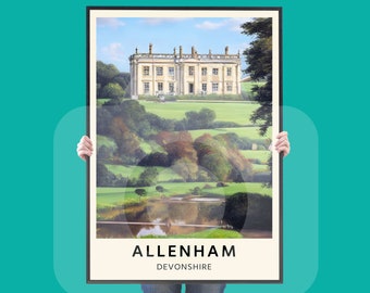 Jane Austen Sense and Sensibility Allenham Travel Poster Digital Download | Literary Wall Art | Minimalist | Home Decor | Gift for Her